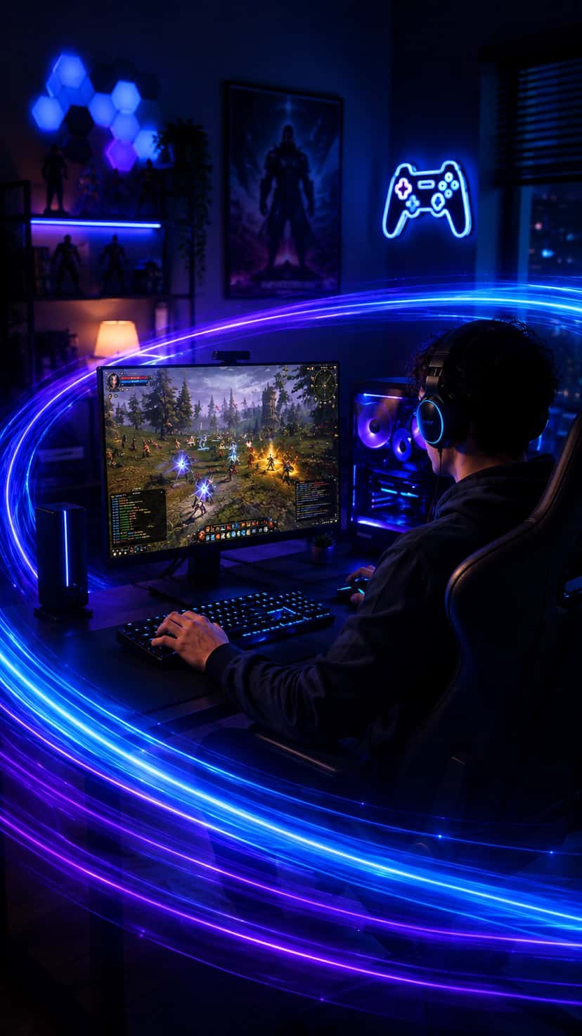 Oyun için düşük ping'li fiber internet